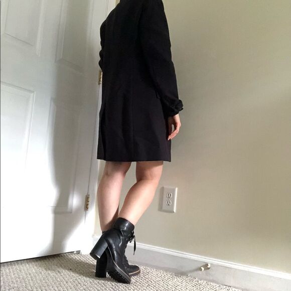 NWT REISS Dana Black Double Breasted Wool Pea Coat Size 8 - Picture 5 of 16